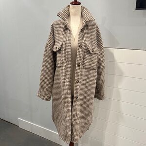 Forever 21 Brown Houndstooth Utility Jacket